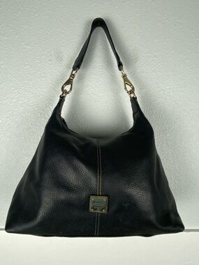Dooney & Bourke Frederica bag purse black pebbled leather and shoulder strap.